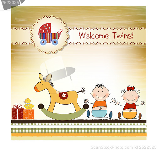 Image of Twins announcement card