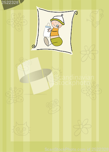 Image of new baby announcement card with kid