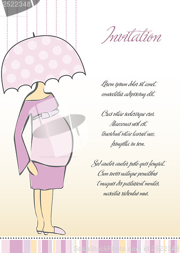 Image of baby announcement card with beautiful pregnant woman