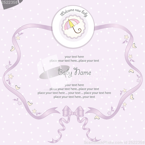 Image of baby girl shower card