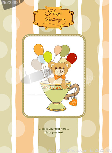 Image of baby shower card with cute teddy bear