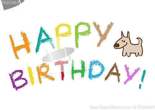 Image of Happy Birthday Greeting Card - Vector Illustration