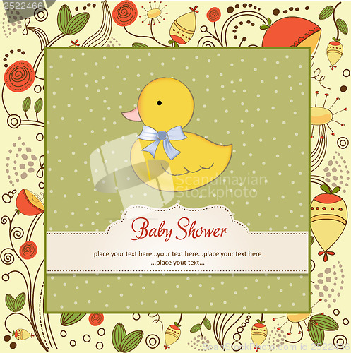 Image of baby shower card with little duc