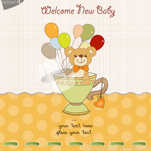 Image of baby shower card with cute teddy bear