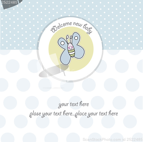 Image of cute baby shower card with butterfly