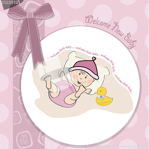 Image of baby girl shower card