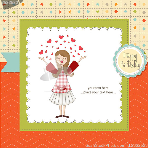 Image of pretty girl .birthday card