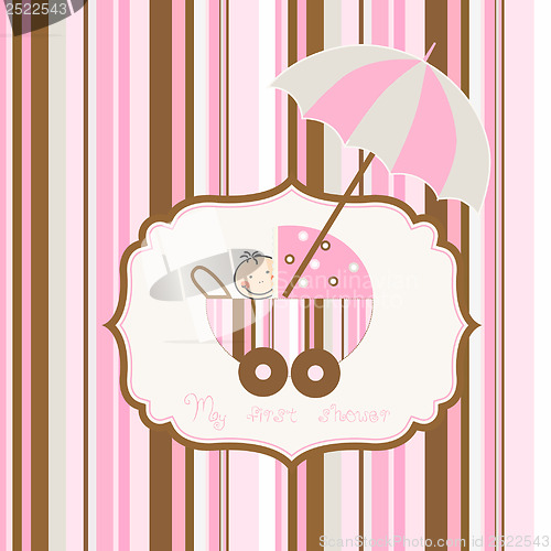Image of baby girl announcement card