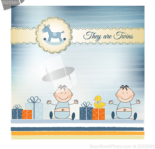 Image of Twins announcement card
