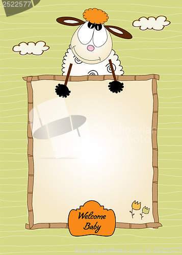 Image of cute baby shower card with sheep