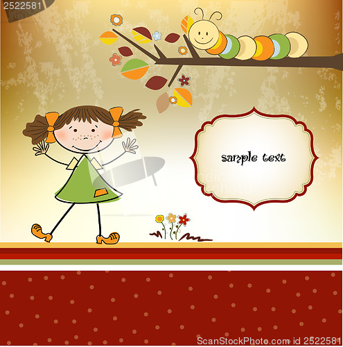 Image of fun background with little girl