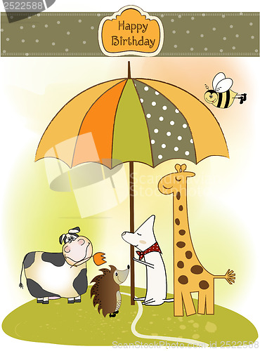 Image of birthday greeting card with animals