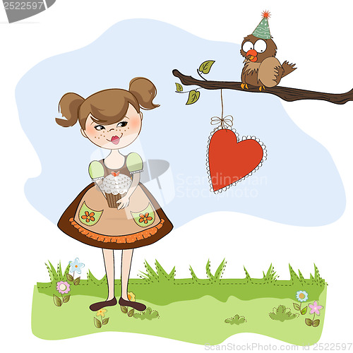 Image of girl with birthday cake