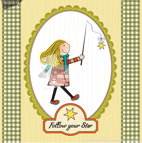 Image of girl following a star