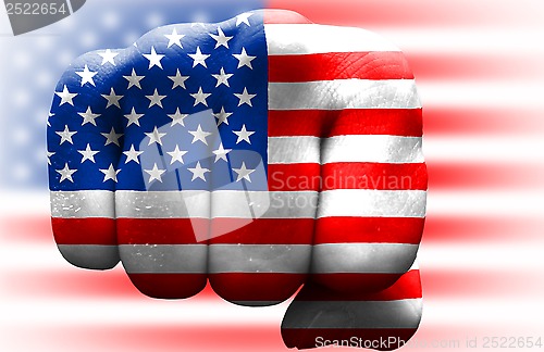 Image of usa flag fist