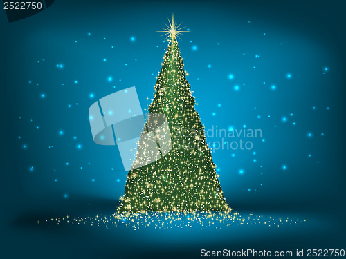 Image of Abstract green christmas blue on blue. EPS 10