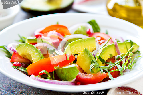 Image of Avocado with Pomegranate and Rocket salad