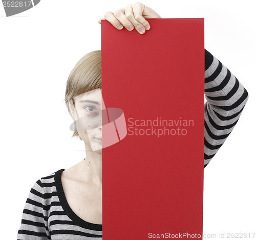 Image of Woman holding a paper