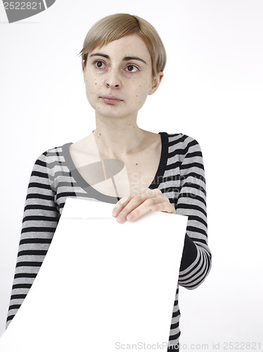 Image of Woman holding a paper