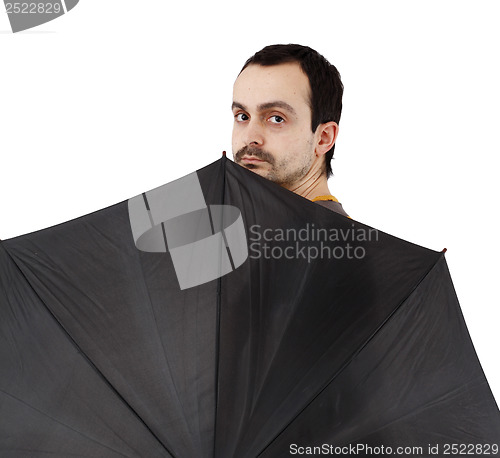 Image of Man with umbrella