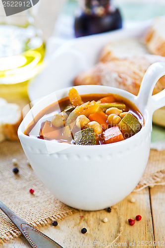 Image of Vegetables with Chickpea soup