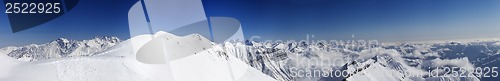 Image of Panorama of snowy mountains with off-piste slope