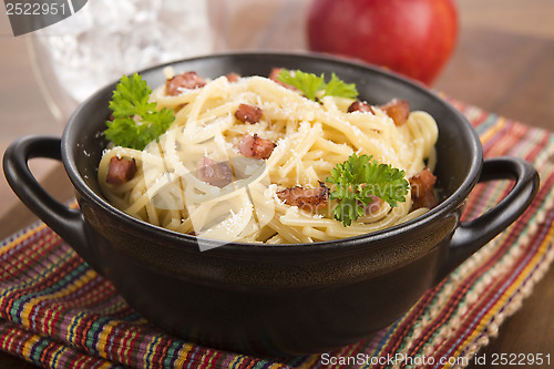 Image of Pasta Carbonara with bacon and cheese