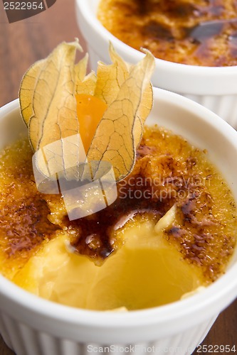 Image of French dessert - cream brulee, burnt cream 