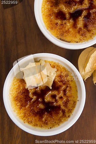 Image of French dessert - cream brulee, burnt cream 