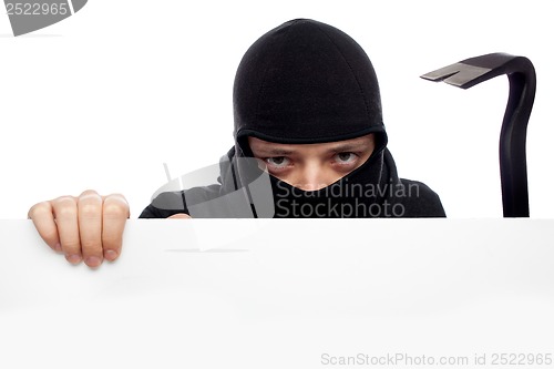 Image of  thief or burglar man isolated over white
