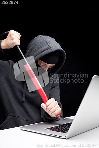 Image of Computer hacker in a balaclava