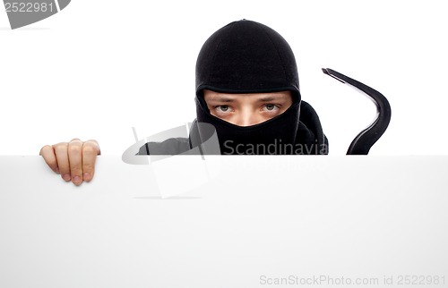 Image of  thief or burglar man isolated over white