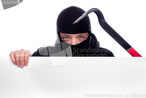 Image of  thief or burglar man isolated over white