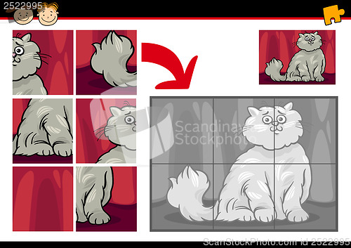 Image of cartoon cat jigsaw puzzle game