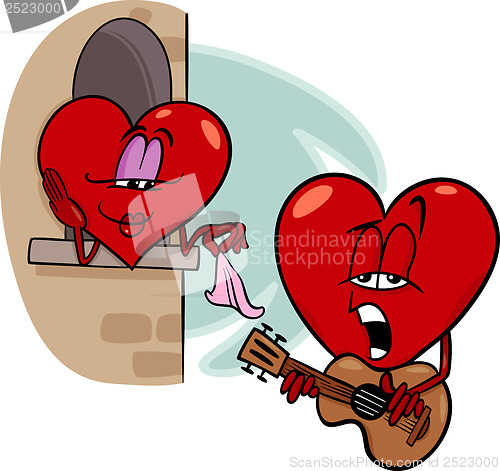 Image of heart love song cartoon illustration