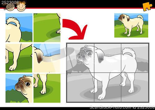 Image of cartoon dog jigsaw puzzle game