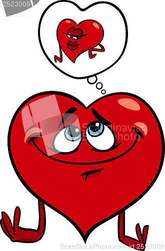 Image of heart in love cartoon illustration