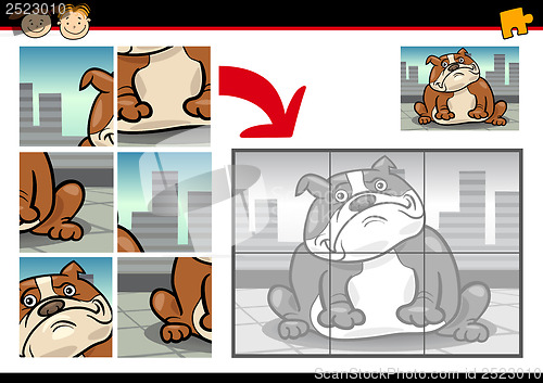 Image of cartoon dog jigsaw puzzle game