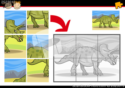 Image of cartoon dinosaur jigsaw puzzle game