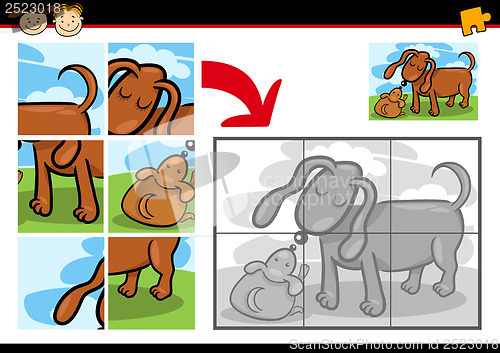 Image of cartoon puppy jigsaw puzzle game