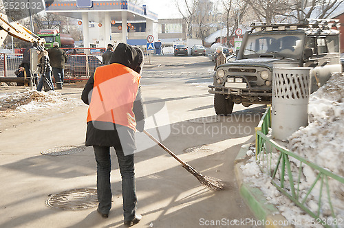 Image of Russian street cleaner