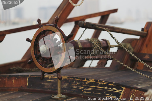 Image of Sailing ship's wheel