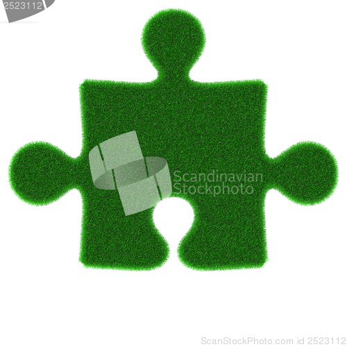 Image of Green grass puzzle piece