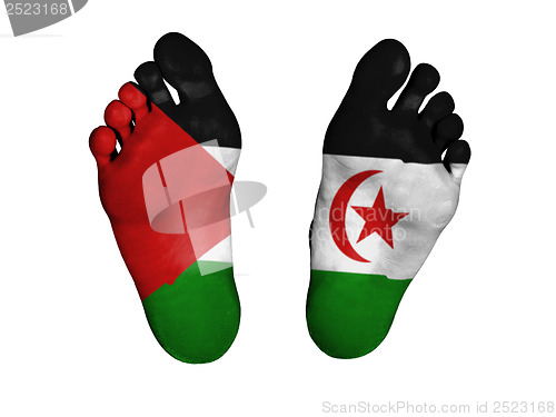 Image of Feet with flag