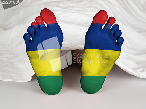 Image of Feet with flag