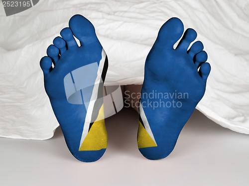 Image of Feet with flag