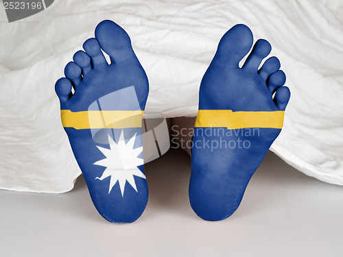 Image of Feet with flag