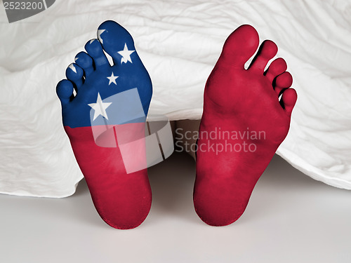 Image of Feet with flag