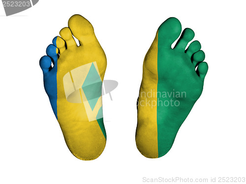 Image of Feet with flag