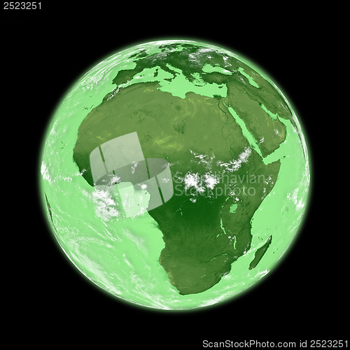 Image of Africa on green Earth